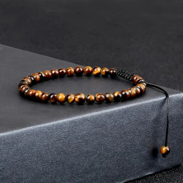 Men's Adjustable Tiger Eye Beads Bracelet