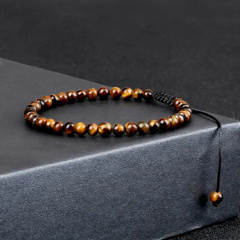 Men's Adjustable Tiger Eye Beads Bracelet