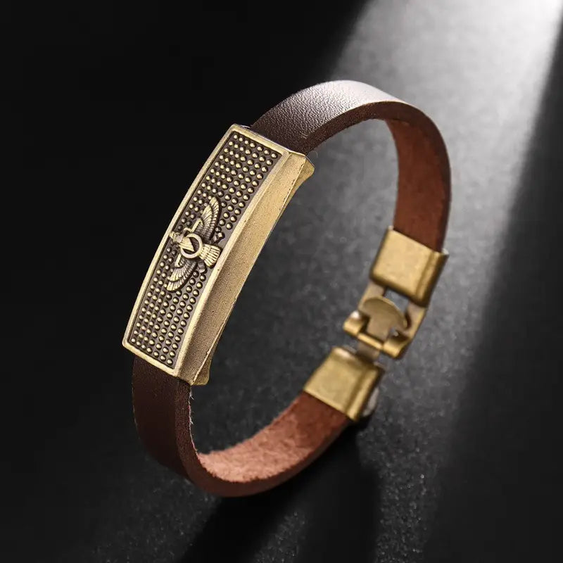 Men's Brown PU Leather Bracelet