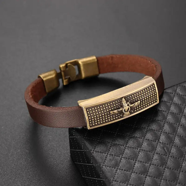 Men's Brown PU Leather Bracelet