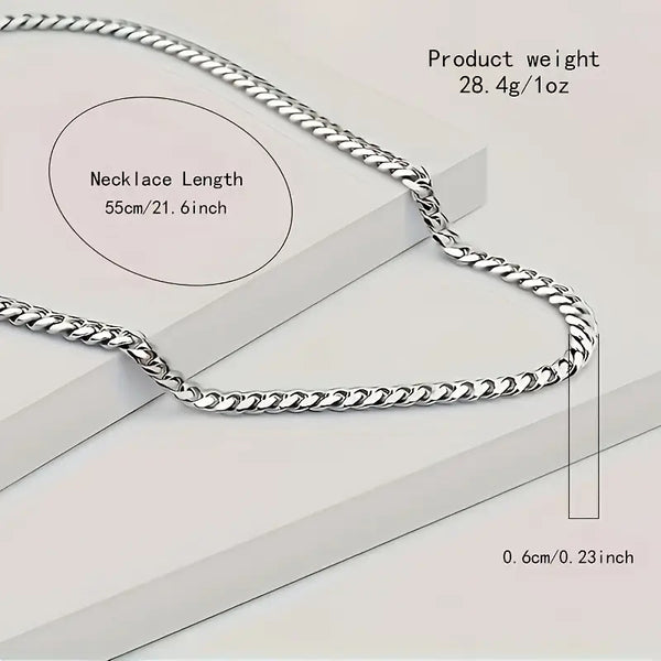 Men's Stainless Steel Cuban Link Chain Necklace