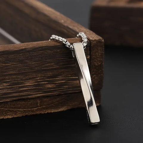 Men's Spiral Silvery Plated Titanium Steel Necklace