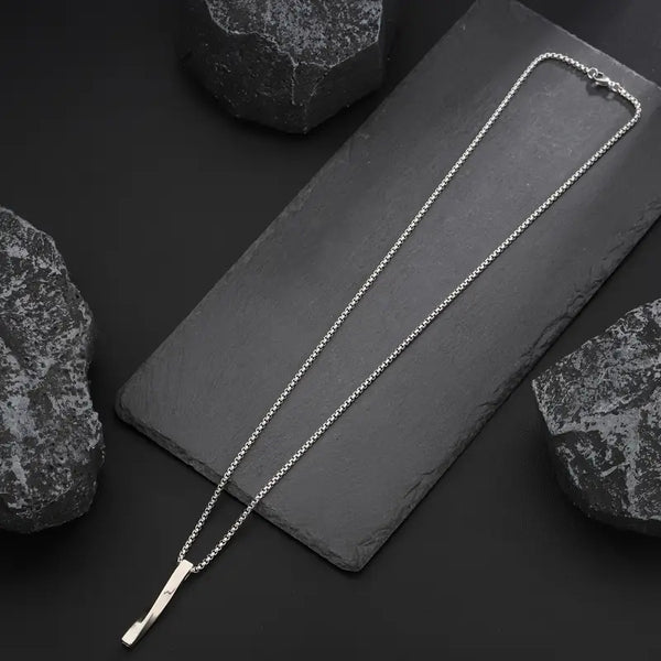 Men's Spiral Silvery Plated Titanium Steel Necklace